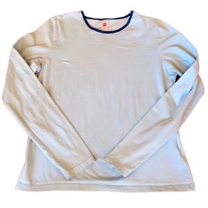 Hanes Perfect T Stretch Womens Long Sleeve Top Shirt Size Medium Baby Blue